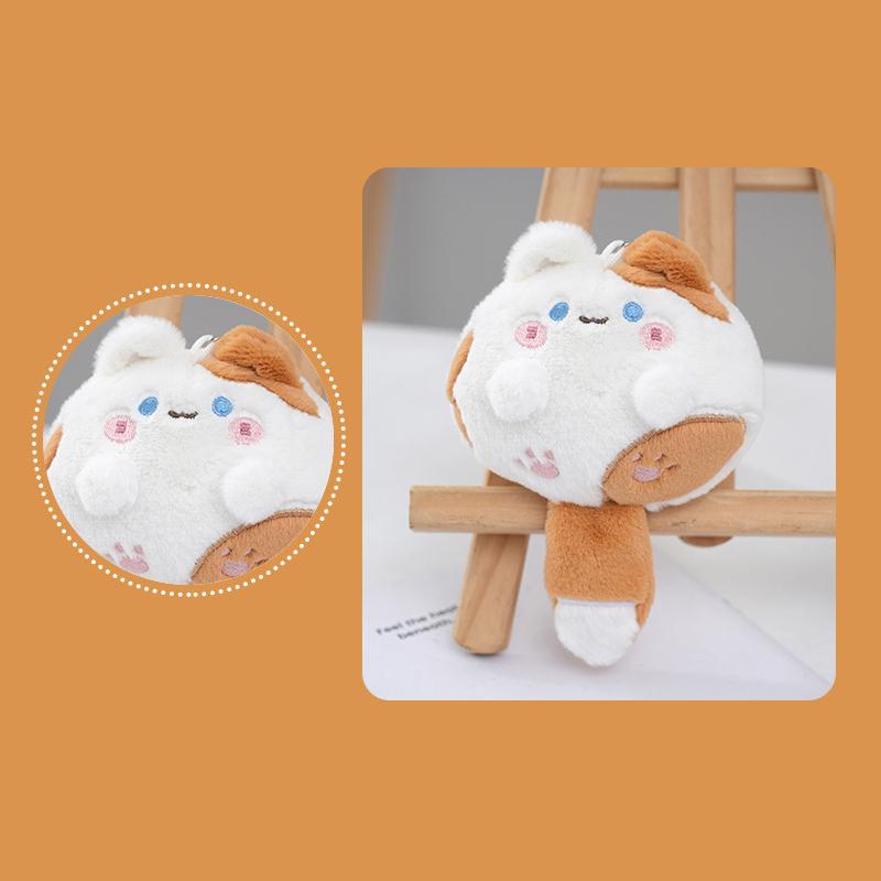 Kawaii Long Tail Cat Plush Doll Pendant Cute Soft Stuffed Keychain High Quality Lovely Gift Bag Decoration Car Key Accessories