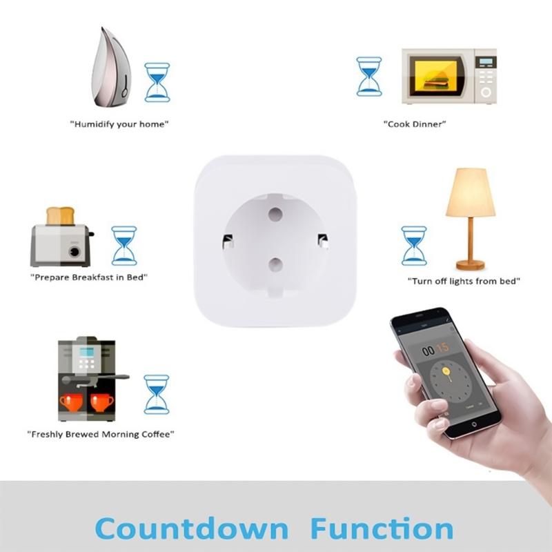 Home EU Plug Outlet 20A High Power Socket Voice Control Remote Timers With/Without Energy Monitoring