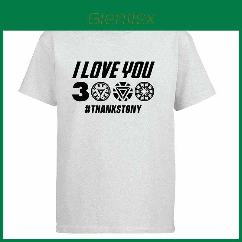Classic Avengers Endgame Iron Man Tony Stark T-shirt I Love You 3000 Design