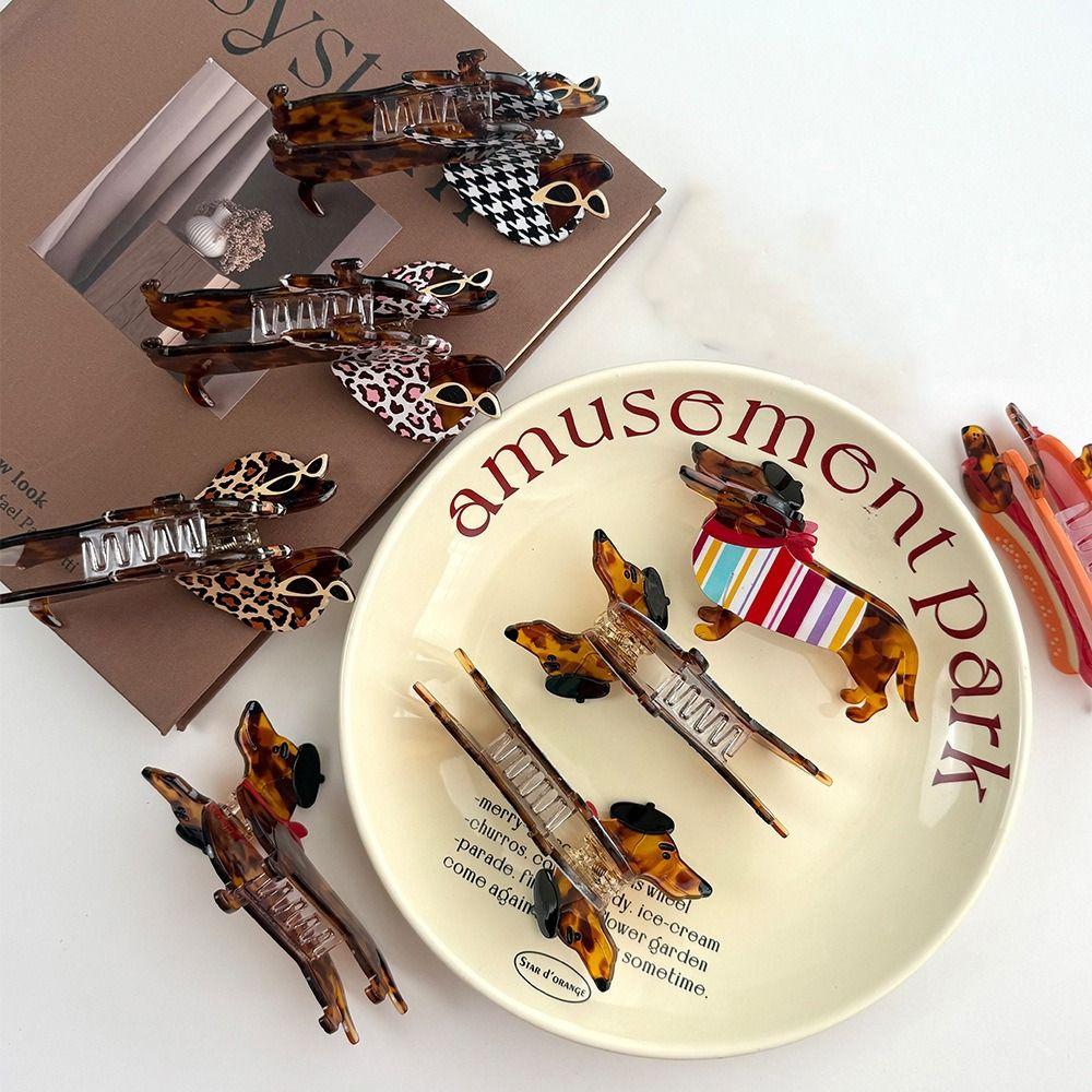 Fashion Animals Dachshund Hair Claw Large Puppy Cartoon Hairpin Geometry Shark Clip Sausage Dog Hair Clip Hair Accessories