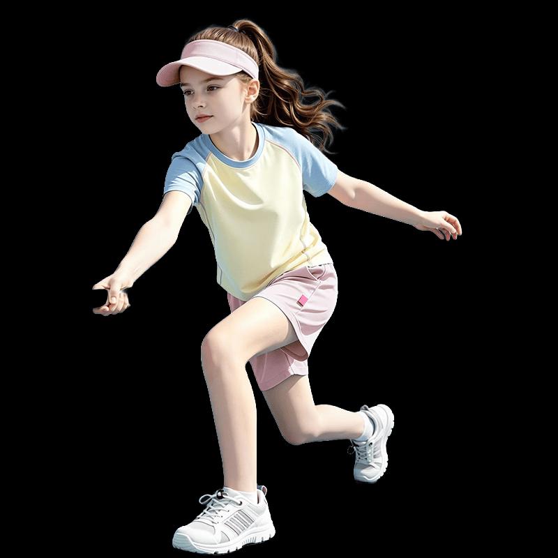 FivePlus Girls' 2026 Summer Sporty Short Sleeve & Shorts Set