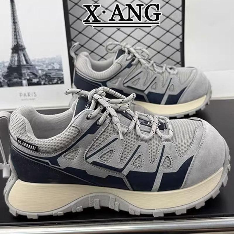 Leather dad shoes women's thick-soled autumn and winter new velvet two cotton shoes casual sports shoes