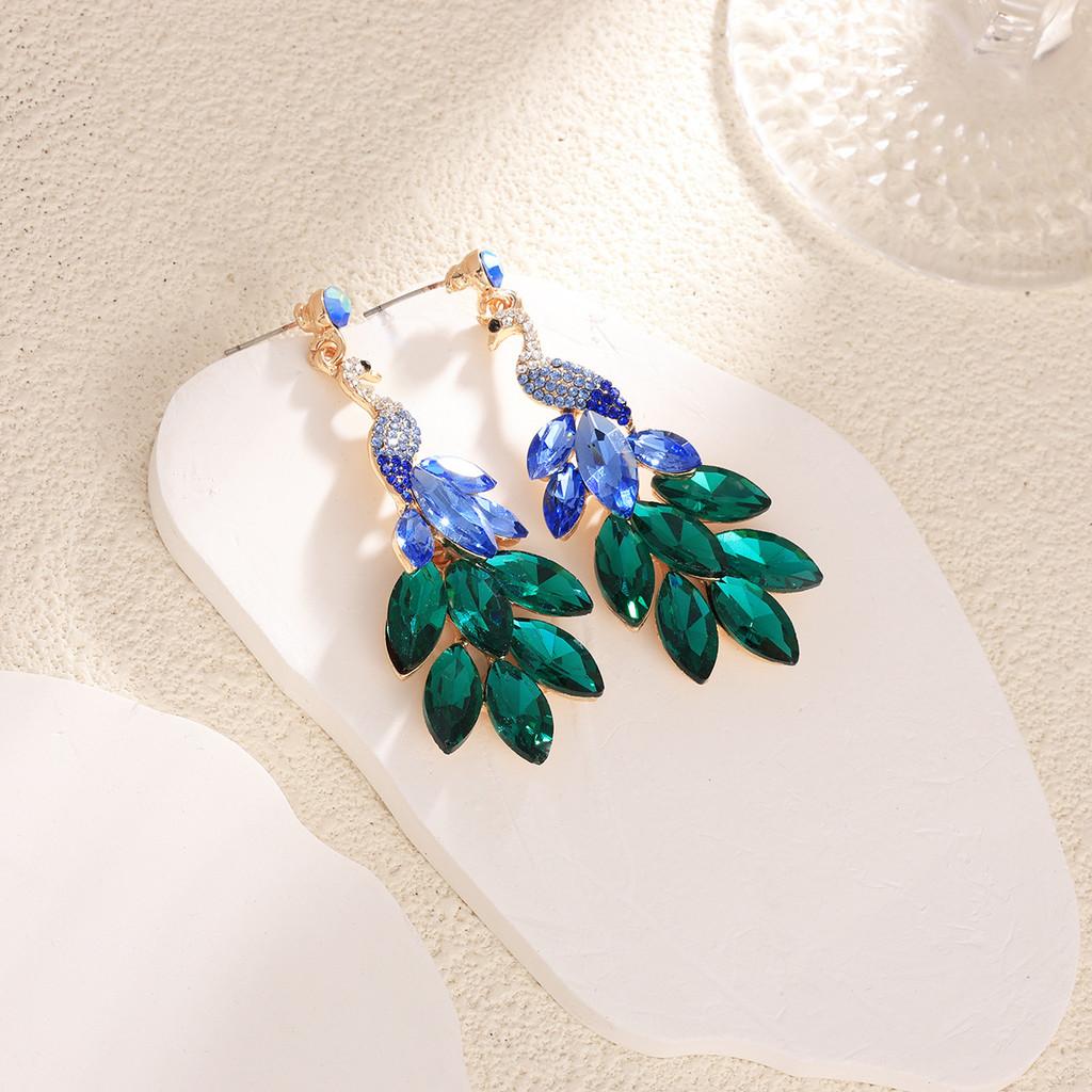 Ethnic Peacock Earrings For Women With Crystals And Animal Design Gift For Fashion Lovers