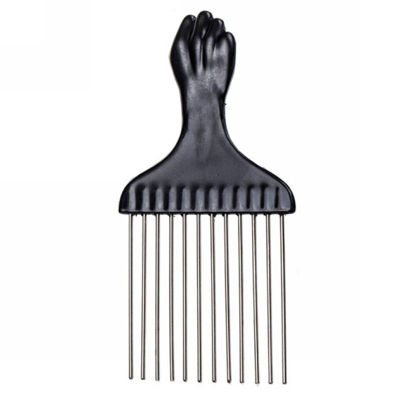 1 Pcs Fashion and Professional Salon Use Black Fist Metal African Hair Pik Afro Hair Comb