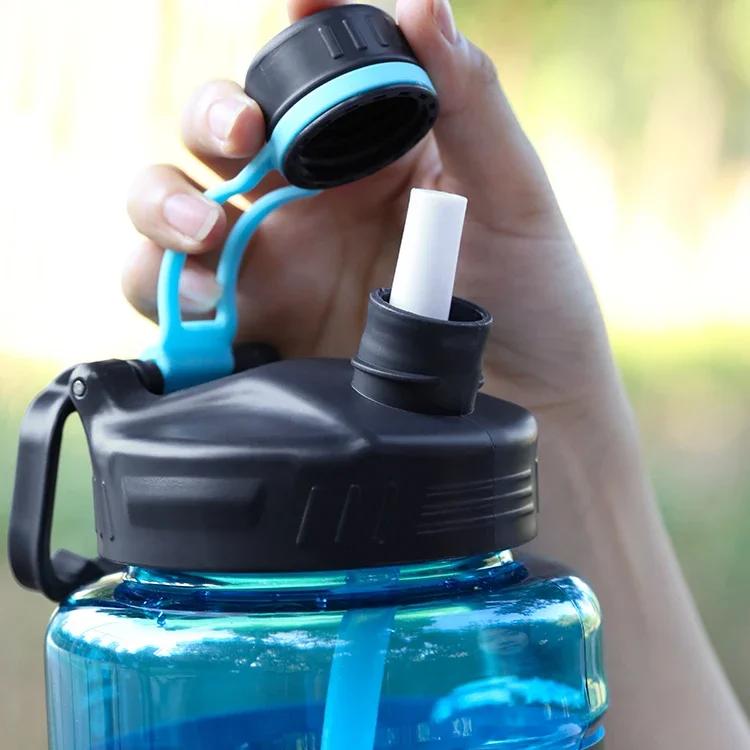 2L 3L Größere Fitnessstudio-Wasserflasche für Sport-Wasserflasche mit Strohhalm Schule BPA-FREIE Wasserflasche Trinkflaschen Reisekessel Ausgefallene Tasse