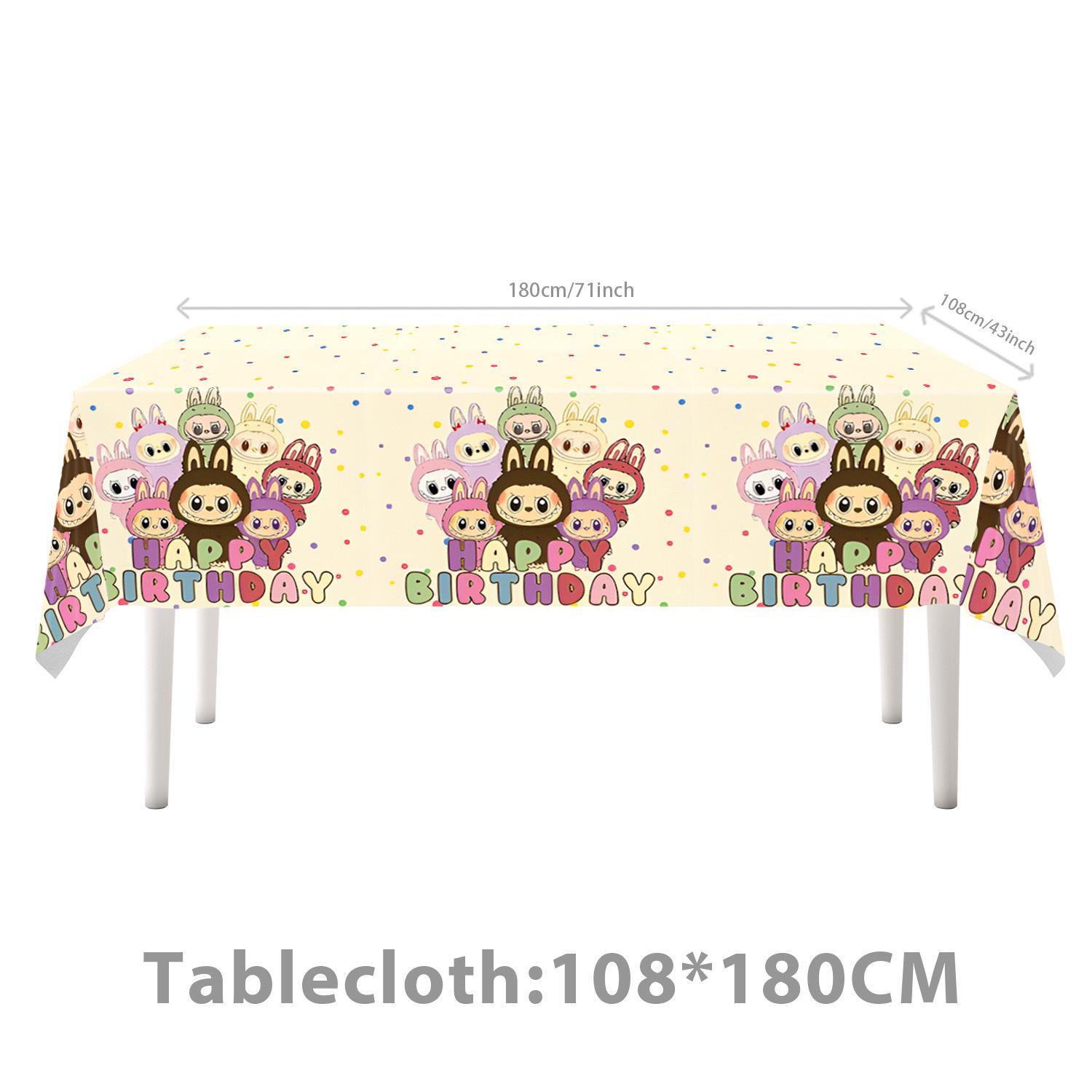 

Набор посуды для тематической вечеринки с куклой Лаббуб и праздничным баннером