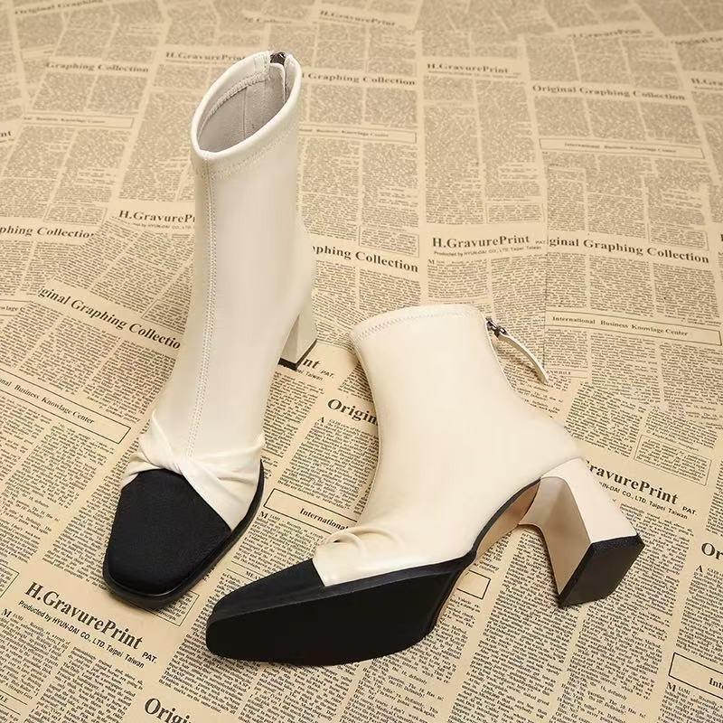 Fashion 2025 Spring and Autumn New Fashionable High Heels Pointed Women's Short Boots Look Thin and Tall Designer Fashion Women's Boots