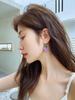 Sweet Summer Xiaoqing Sweet Beaded Ear Hook Temperament Purple Grape Fruit Earrings Fashion Personalized Ear Jewelry Women