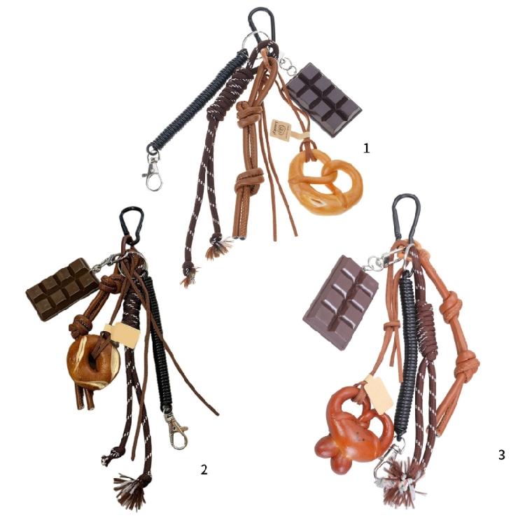 Fashionable Alkaline Bread Keychain Accessory Soft Dough Texture Versatile Placement In Vehicles for Keychain Enthusiasts