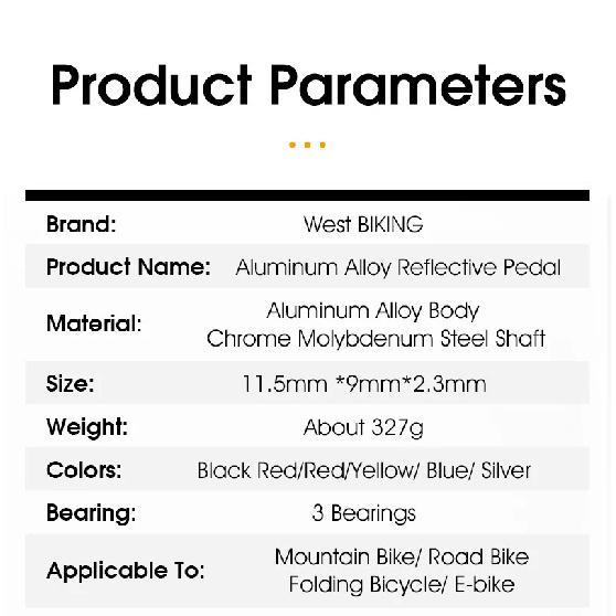 WEST BIKING CNC 3 Bearing Bicycle Pedals Ultralight BMX MTB Road Bike Pedals Non-slip Aluminum Alloy Reflective Cycling Parts