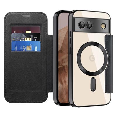 For Google Pixel 8a Magnetic Case Rhombus PU Leather Phone Cover