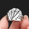 Vintage Nerezové Prsteny pro Štěstí s Pokerovým Vzorem pro Muže a Ženy Hip Hop Biker Hrací Karta Prsten na Prst Módní Párty Šperky Doplňky