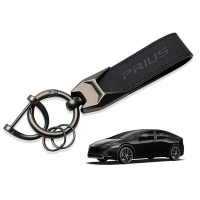 Prius 30 50 60 Series Compatible Genuine Leather Car Key Holder Key Ring Key Chain Car Logo Embossed Carabiner Strap Feels Good To the Touch Simple
