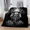 Die Vikings Fashion Blanket-Lightweight Flannel Throw for Sofa and Bed ,Digital Printed Blanket with Soft & Worm Flannel Fabric