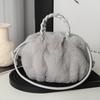 Multi Functional Furry Shoulder Bag Fashionable Women Bucket Handbag Soft Plush Crossbody Bags Fashion Fur Cloud Bags