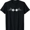Dumbell Heartbeat Pulse Black Fun-ny Fitness Trainer Gift T-Shirt