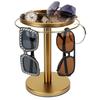 Elegant 360° Rotating Eyewear Organizer, Stainless Steel Glasses Stand with Display Tray, Perfect for Desk, Dresser, Nightstand, and Home  (Gold)