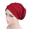 New Elastic Fashion Turban Hat Solid Color Women Warm Winter Headscarf Bonnet Inner Hijabs Cap Muslim Hijab Femme Wrap Head