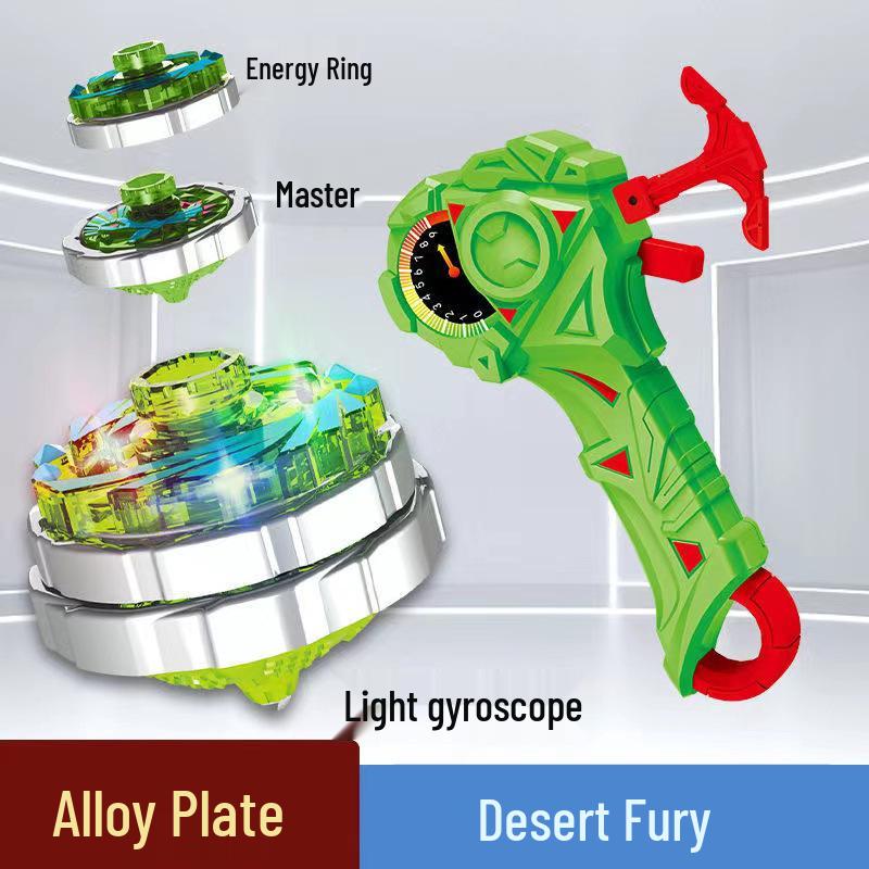 Free Shipping Dual Alloy Burst Gyro Toy - Magic Light Pull String Battle Gyro