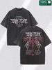 Y2k Gotycki Punkowy Męski Damski Vintage Spłowiony T-shirt Streetwear Bawełniany Oversize Koszulka Krótki Rękaw Luźny Unisex Hip Hop Retro Topy