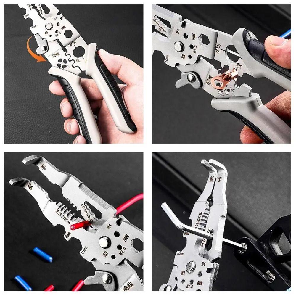 Wire Branching Electric Cable Stripper Anti-Slip Wire Crimping Cutter  Stripping Tool