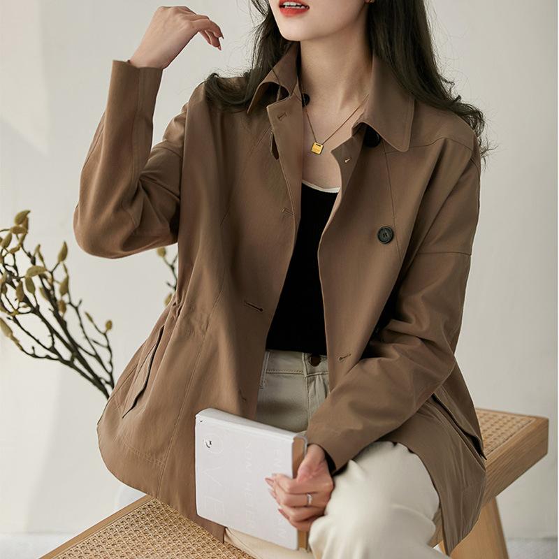 Handsome Light Trench Coat, Shirt-style Jacket, Asymmetrical Waist Short, Women's Clothing Hangzhou Four Seasons Green Spring Summer