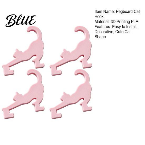 Pegboard Cat Hooks Hooks 3D Printed Cute Kitty Wall Mount Storage Decorative Hangers for Craft Room Home Office