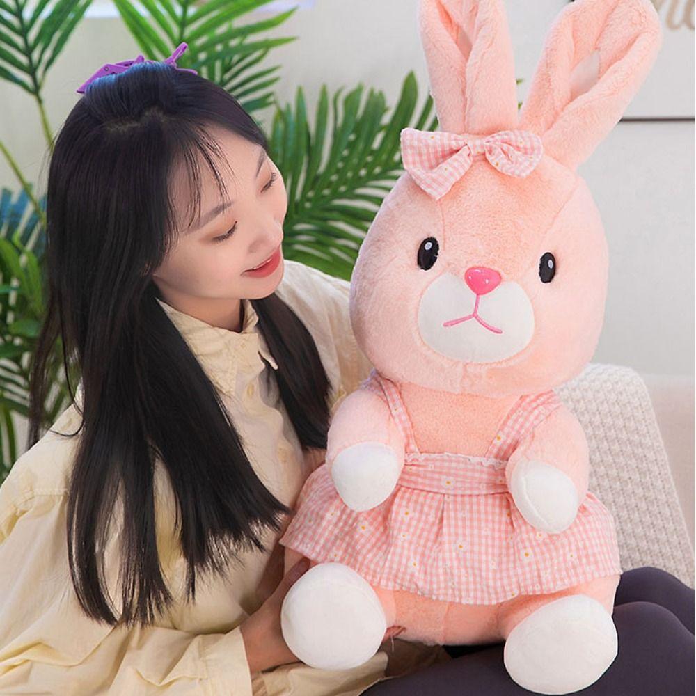 Soft Pink Rabbit Plush Doll PP Cotton Rabbit Stuffed Toy Cute Rabbit Plush Toys  Kids Gifts