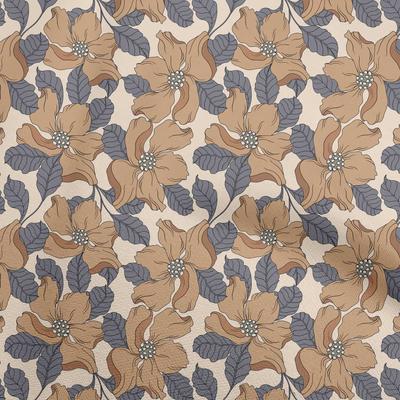 Cotton Flex Light Brown Fabric Floral Sewing Craft Projects Fabric Prints By Yard 40 Inch