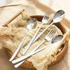 Set 12 Bucăți Linguriță și Furculiță din Oțel Inoxidabil Argintiu Auriu Set Veselă de Bucătărie și Casă Linguriță Grosă Grad Alimentar