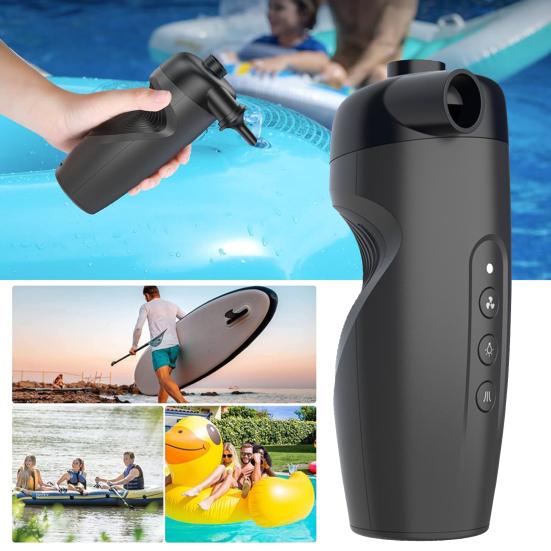 Electric Air Pump with LED Light 20PSI Portable 3000mAh USB Rechargeable Inflatables Swimming Ring Pool Float Air Mattress Bed Mini Inflator Pump