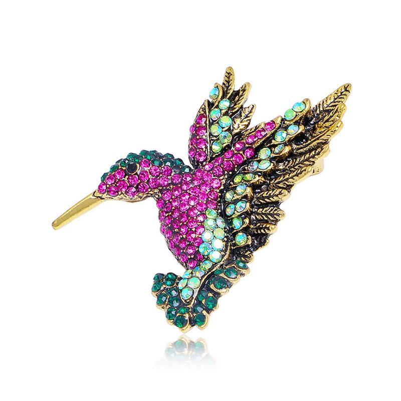 Mode Tropf Öl Glasur Brosche Vogel Retro Damen Pin Brosche Kleidung Anzug Trenchcoat Zubehör