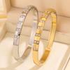 Fashion light luxury diamond-encrusted curved stainless steel  women's high sense does not fade niche elegant titanium steel 