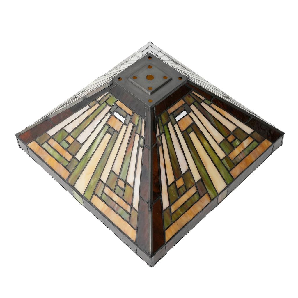 Mission Lamp Shade Accessories Replacement Amber Brown Mission Style Stained Glass Lampshade for Table Lamp