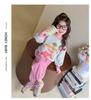 Girls' Sweet Cartoon Sweatshirt Set - Spring/Autumn Fashion Two-Piece Casual Outfit.