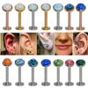 1Pcs 16g Internal Thread Opal Stone Labret Monroe Lip Stud Ring Opal Ear Cartilage Tragus Helix Earring Piercing Body Jewelry 4