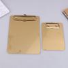 New New Golden Stainless Steel Writing Clipboard Document Stationery Paper Organizer With Metal Clip For Office School Supplies