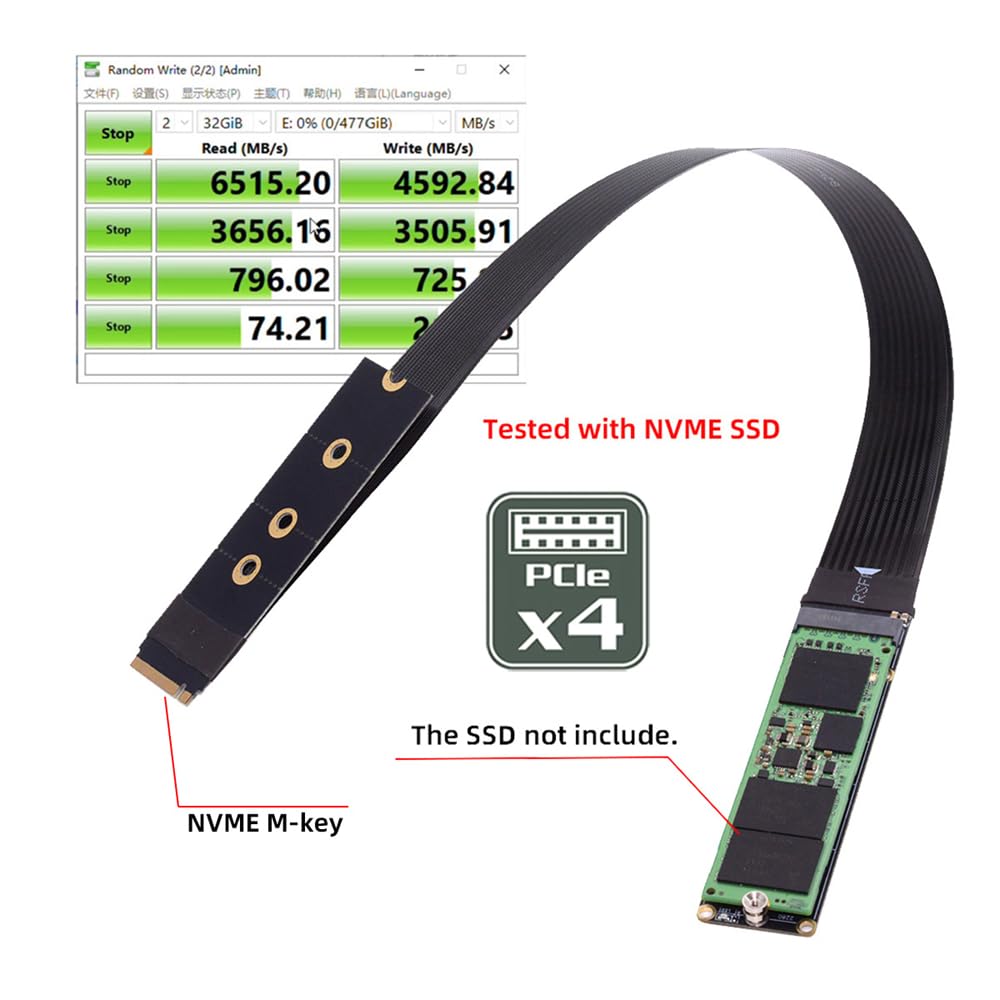 Cavo di Estensione NFHK NGFF M-Key NVME Maschio-Femmina PCI Express 30cm PCI-E 4.0 per Scheda Madre SSD 2230224222602280
