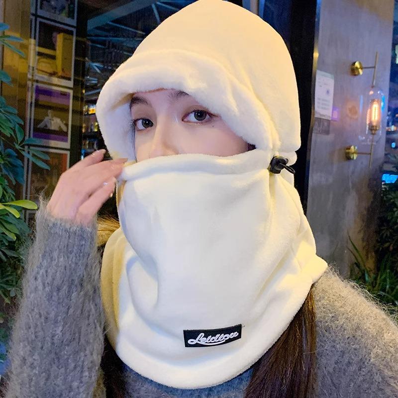 Warm Hats, Men's and Women's Autumn and Winter Outdoor Velvet Windproof Ear Protection Mask, Hat and Scarf Integrated Cycling Cold Protection Artifact