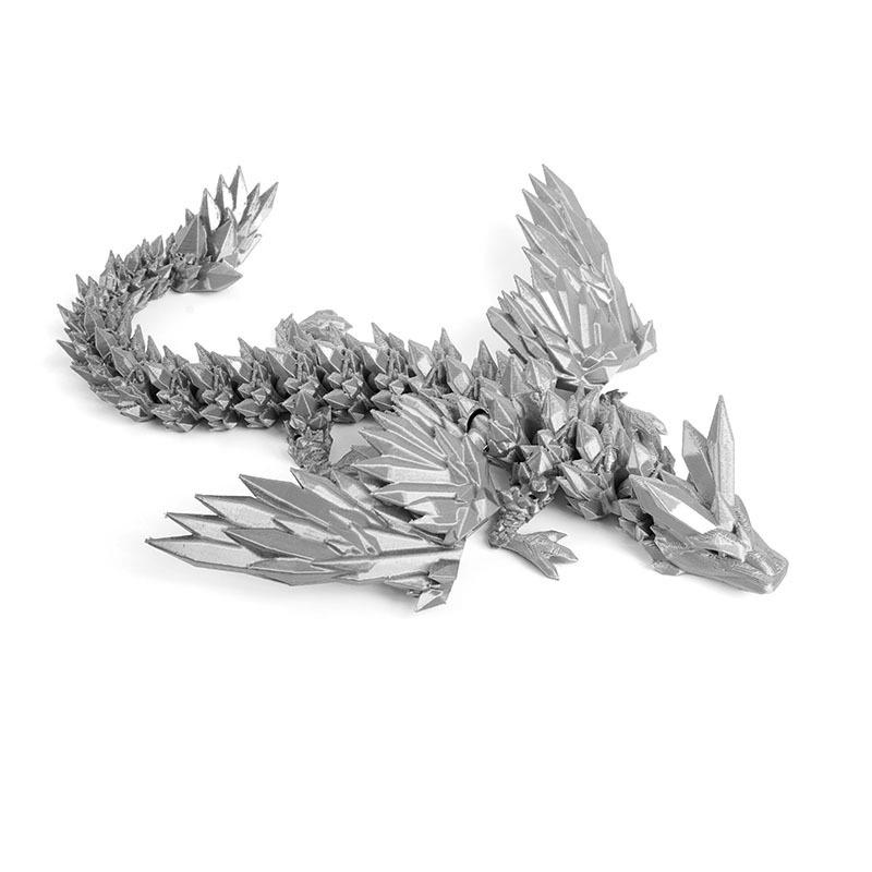 3D Printed Crystal Flying Dragon Movable Wing Toy Landscape Decoration