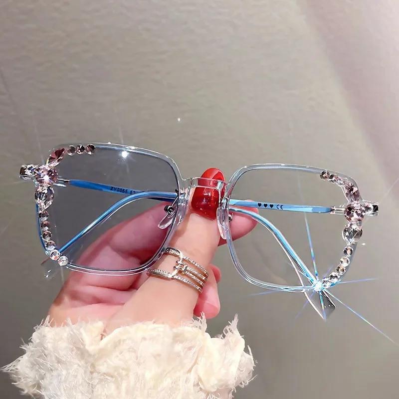 Pochromic Glasses for Men Women Anti Radiation Glasses Anti-UV Eyewear Color-changing Grey Lens