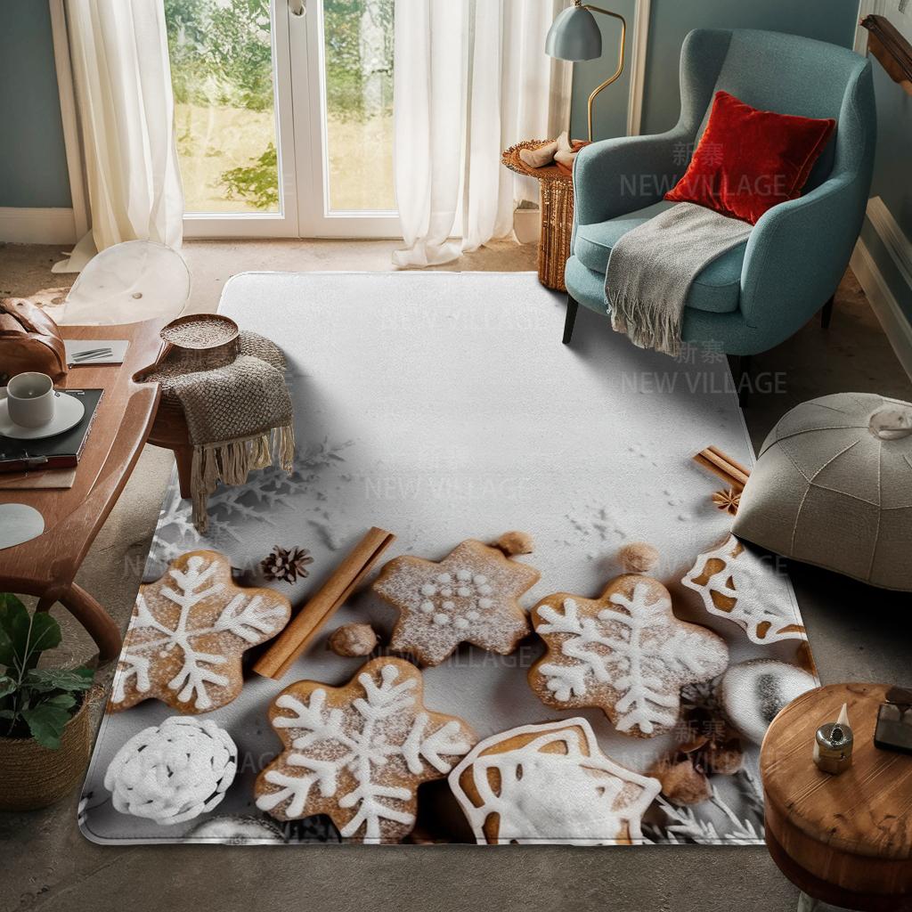 House Entrance Carpet Home Door Mat Living Room Bath Foot Bathroom Non-slip Water Absorption Rugs Bath Merry Christmas Winter
