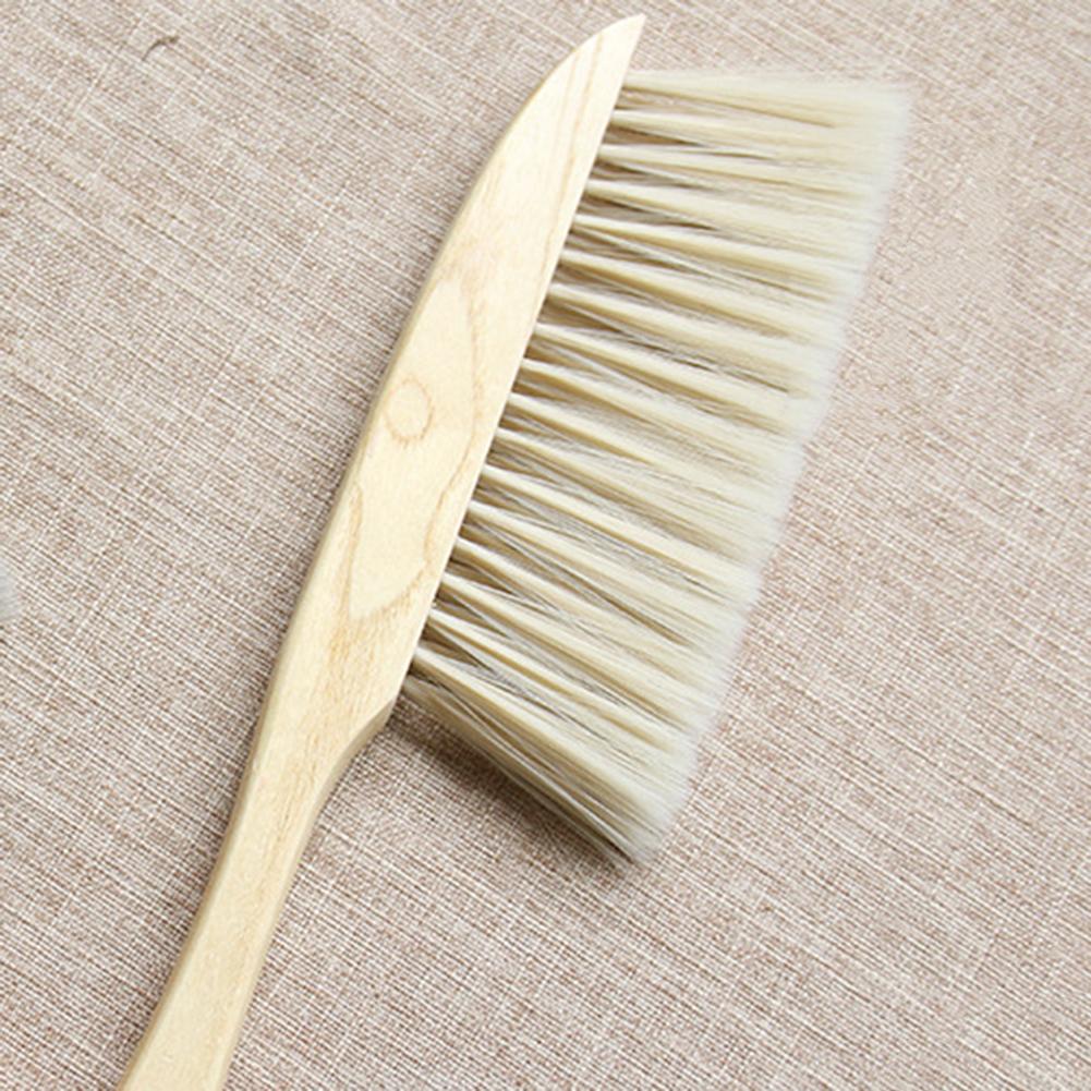 Hand Broom Cleaning Brush Soft Bristle Dusting Brush with Wooden Handle for Car Bed Couch Draft Garden Furniture