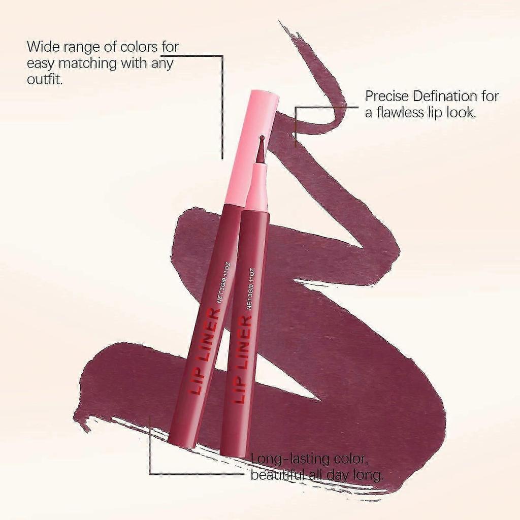 Amz Purple Waterproof Lip Liner Pen Features A Full And Natural Lip Shape, Is Waterproof And Long-Lasting, And Is Not Prone To Smudging. It Is An Easy