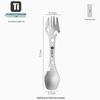 Titanium Multi-functional Camping Cutlery: Knife, Fork, Spoon Combo – Lightweight and Portable for Outdoor Adventures