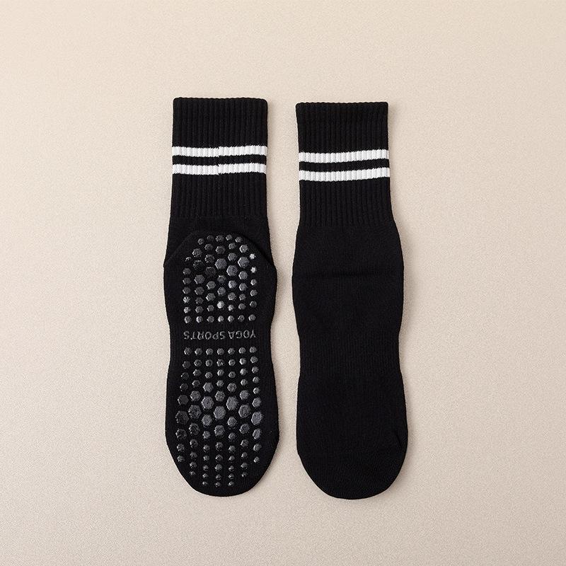 Female Professional Pilates Yoga Fitness Exercise Silicone Non Slip Tube Cotton Socks