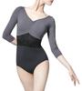 Flexdans Adult Ballet for and Leotard, 3/4 Sleeves, Women, Ballet, Gymnastics, Yoga, D029-GREY-175