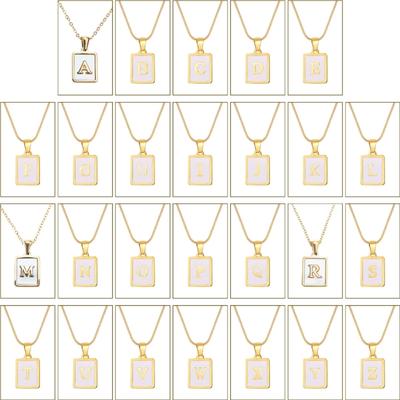 Stainless Steel Pendant Necklace Men Fashion Letter Square Card Necklace Adjustable Chain Necklace Present for Man Woman