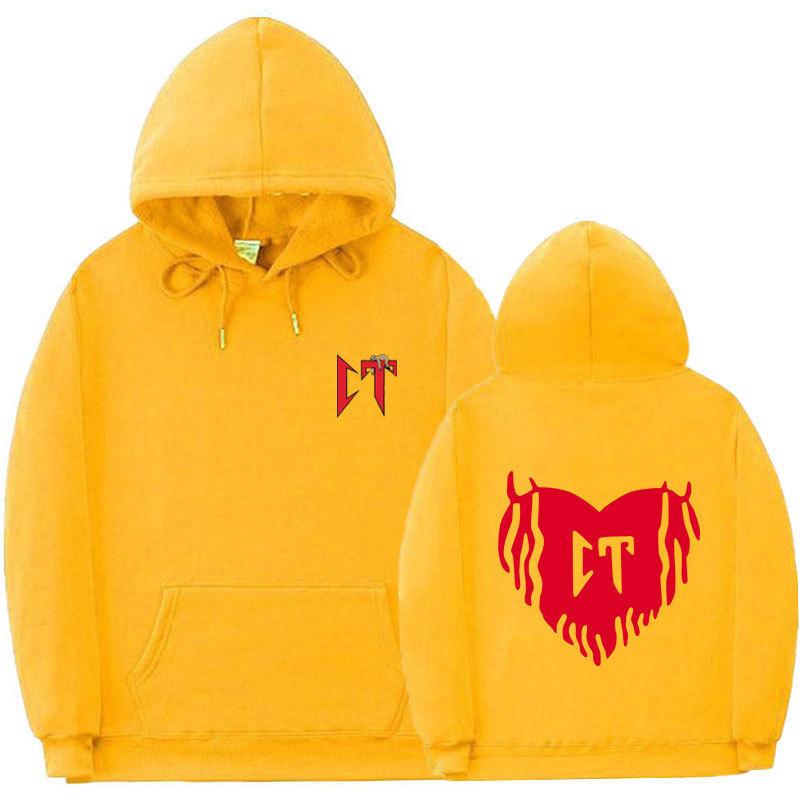 Ribbed bottom pendulum fashion printed sweatshirt loose hoodie autumn and winter men's and women's casual sports sweater top jacket