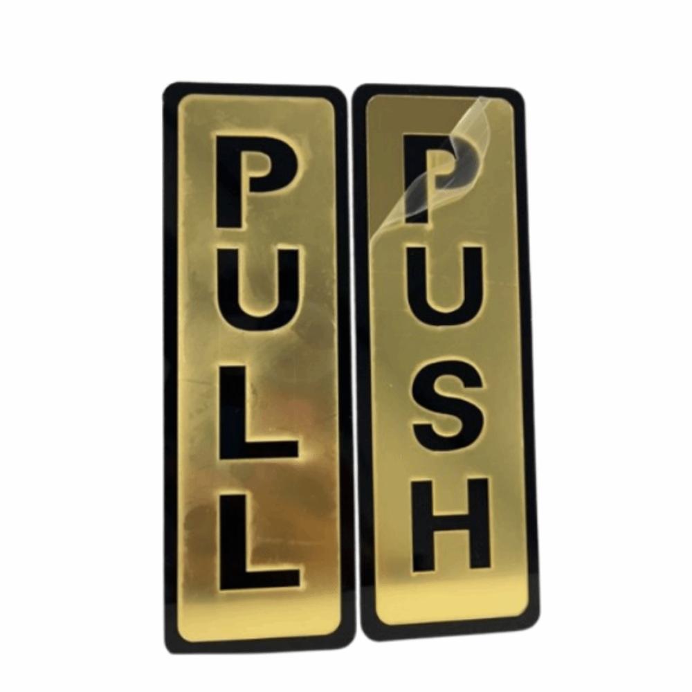 2Pcs Creative Sliding Door Logo 3D Push Pull Door Sign  Glass Door Identification